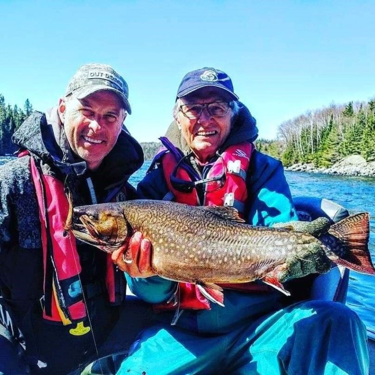 Gord jr and Gord senior with nice Nipigon brook trout